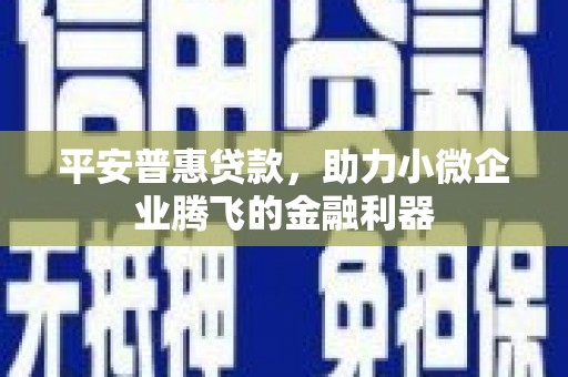 迁安市平安普惠贷款，助力小微企业腾飞的金融利器